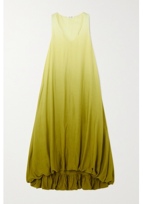The Row - Copo Gathered Ombré Voile Maxi Dress - Yellow - x small,small,medium,large