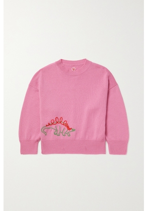 THE ROW KIDS - Dino Embroidered Cashmere Sweater - Pink - 2 years,8 years,6 years,4 years,10 years