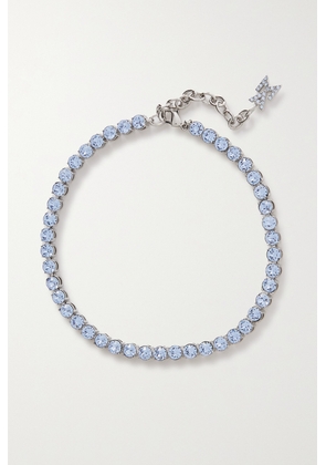 Amina Muaddi - Silver-tone Crystal Anklet - Blue - One size