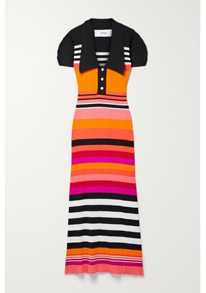 Christopher John Rogers - Striped Ribbed-knit Maxi Dress - Orange - x small,small,medium,large,x large,xx large