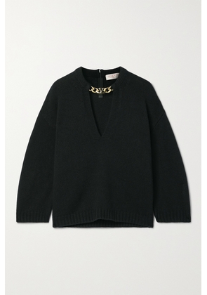 Valentino Garavani - Chain-embellished Cashmere Sweater - Black - x small,small,medium,large,x large