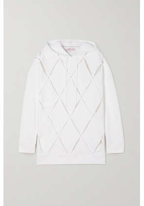 Valentino Garavani - Rockstud Embellished Cotton-blend Jersey Hoodie - White - x small,small,medium,large,x large