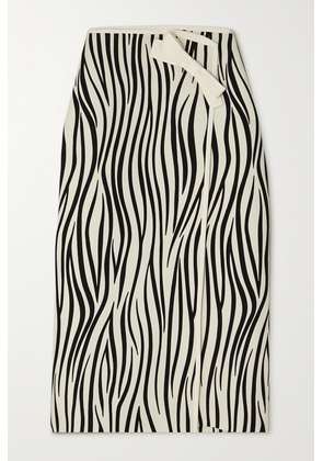 Valentino Garavani - Zebra-print Wool-blend Midi Wrap Skirt - Animal print - IT36,IT38,IT40,IT42,IT44,IT46