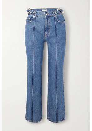 JW Anderson - Chain-embellished Cropped High-rise Straight-leg Jeans - Blue - UK 4,UK 6,UK 8,UK 10,UK 12,UK 14