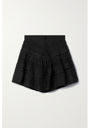 Isabel Marant - Constance Tiered Crocheted Cotton-trimmed Silk Mini Skirt - Black - FR34,FR36,FR38,FR40,FR42,FR44