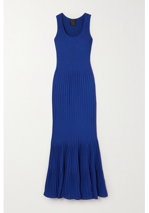 Givenchy - Fluted Ribbed-knit Maxi Dress - Blue - x small,small,medium,large