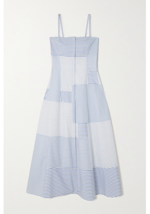 Gabriela Hearst - Magritte Paneled Striped Cotton And Linen-blend Midi Dress - Blue - IT36,IT38,IT40,IT42,IT44,IT46,IT48