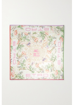 Etro - Bombay Printed Silk-chiffon Scarf - Neutrals - One size