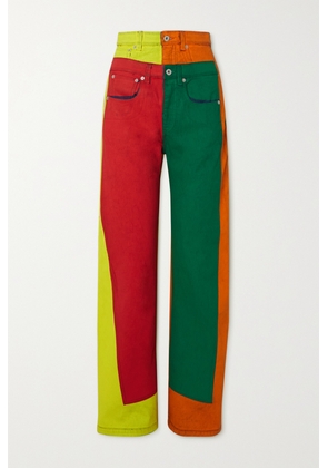 Loewe - Patchwork High-rise Wide-leg Jeans - Orange - FR32,FR34,FR36,FR38,FR40,FR42