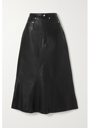 Rick Owens - Paneled Leather Midi Skirt - Black - IT38,IT40,IT42,IT44,IT46,IT48