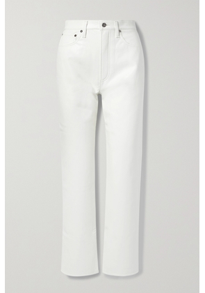 AGOLDE - '90s Pinch Waist Recycled Leather-blend Straight-leg Pants - Off-white - 23,24,25,26,27,28,29,30,31,32