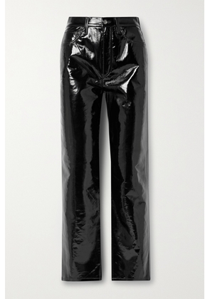 AGOLDE - '90s Pinch Waist Recycled Patent Leather-blend Straight-leg Pants - Black - 23,24,25,26,27,28,29,30,31,32