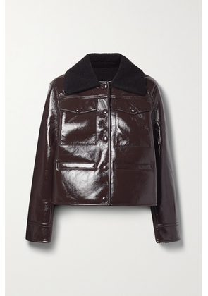 Proenza Schouler White Label - Faux Shearling-trimmed Faux Coated-leather Jacket - Brown - US0,US2,US4,US6,US8,US10,US12