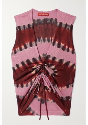 Altuzarra - Jofur Ruched Tie-dyed Knitted Top - Burgundy - x small,small,medium,large,x large