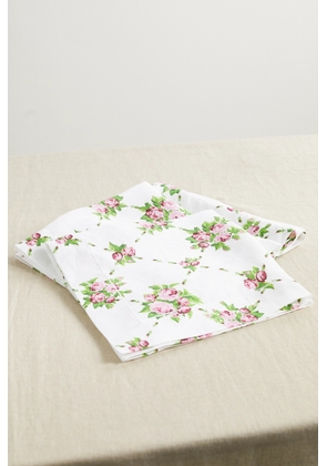 Emilia Wickstead - Set Of Four Floral-print Linen Napkins - Pink - One size