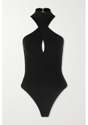 ALIX NYC - Eva Cutout Ribbed Stretch-jersey Halterneck Bodysuit - Black - x small,small,medium,large,x large