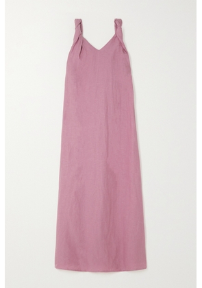Deiji Studios - The Turn Washed-linen Maxi Dress - Pink - XS/S,S/M,M/L,L/XL