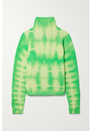 The Elder Statesman - Tie-dyed Cashmere Turtleneck Sweater - Green - x small,small,medium,large