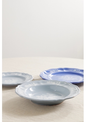 Cabana - Set Of Three Ceramic Dinner Plates - Blue - One size