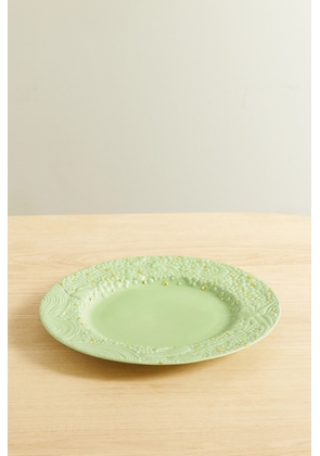 L'Objet - + Haas Brothers Mojave Desert 32cm Gold-plated Porcelain Charger Plate - Green - One size