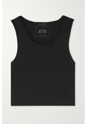 ATM Anthony Thomas Melillo - Ruched Stretch-pima Cotton-jersey Tank - Black - x small,small,medium,large