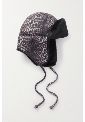 Maison Michel - Bibiana Faux Fur-lined Leopard-print Stretch Hat - Brown - S,M,L