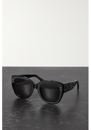 Alaïa - Oversized Studded Square-frame Acetate Sunglasses - Black - One size