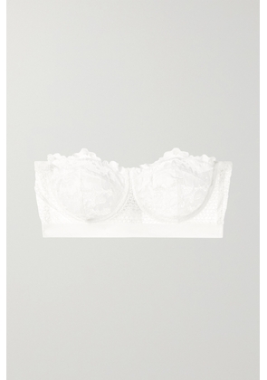 ELSE - Petunia Stretch-mesh And Corded Lace Underwired Strapless Balconette Bra - Ivory - 34A,36A,32B,34B,36B,32C,34C,36C,32D,36D