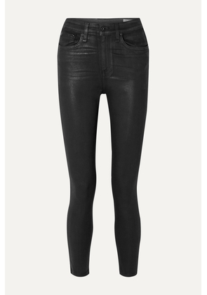 rag & bone - Nina Coated High-rise Skinny Jeans - Black - 26,27,28