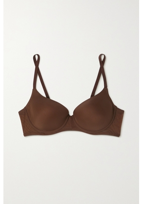 NUBIAN SKIN - Naked Stretch-tulle Underwired T-shirt Bra - Brown - 32B,34B,36B,32C,34C,36C,32D,34D,36D,32DD,34DD,36DD,32E,34E