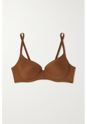 NUBIAN SKIN - Naked Stretch-tulle Underwired T-shirt Bra - Brown - 32B,34B,36B,38B,32C,34C,36C,38C,32D,34D,36D,32DD,34DD,36DD,32E,34E