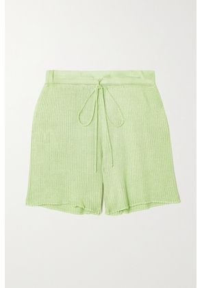 Calle Del Mar - + Net Sustain Ribbed-knit Shorts - Green - small,medium,large