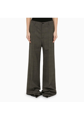 Balenciaga Black/grey Wool Wide Trousers