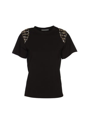 Alberta Ferretti Rhinestone Embellished Round Neck T-Shirt