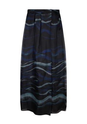 Giorgio Armani Blue Waves Organza Skirt