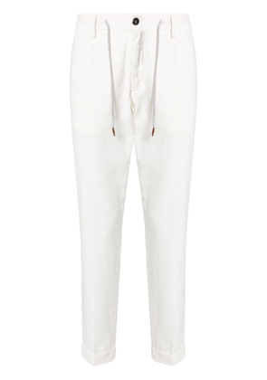 Eleventy elasticated-waist mid-rise trousers - White