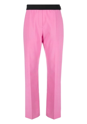 MSGM logo-waistband wool trousers - Pink