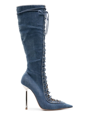 Le Silla Colette 120mm denim boots - Blue