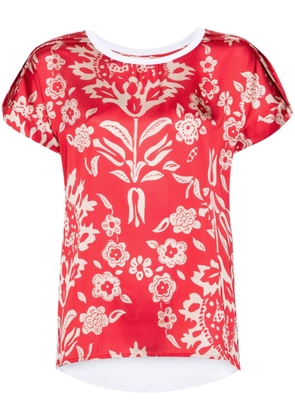 LIU JO floral-print satin blouse - Red