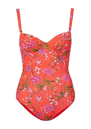 ERDEM floral-print swimsuit - Red