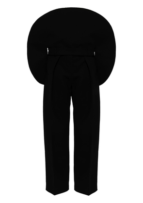 Jacquemus oversized-appliqué straight-leg trousers - Black