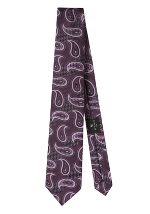 ETRO paisley-jacquard silk tie - Purple
