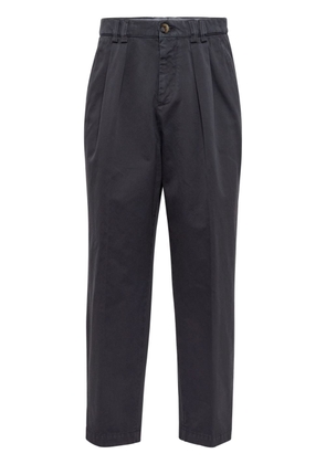 Brunello Cucinelli pleated cotton trousers - Black