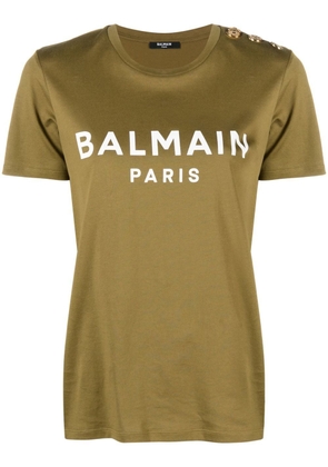 Balmain logo-print cotton T-shirt - Green