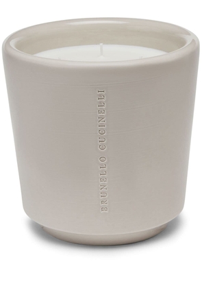 Brunello Cucinelli logo-engraved ceramic candle - Neutrals