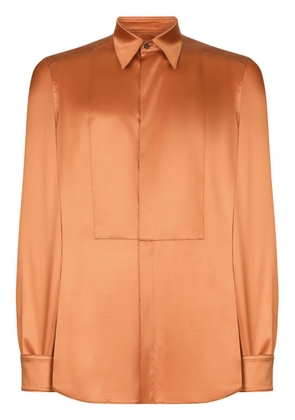 Dolce & Gabbana bib-front silk shirt - Orange