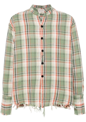 Greg Lauren plaid-check flannel shirt - Green
