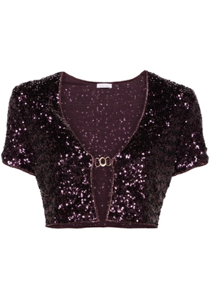 Oséree sequinned cropped cardigan - Purple