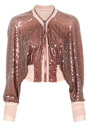 Rick Owens Lilies Klaus sequin-design cropped jacket - Pink