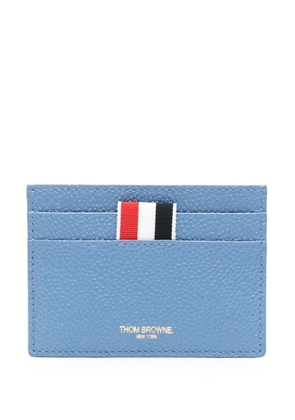 Thom Browne 4-Bar Rose-embroidered leather cardholder - Blue